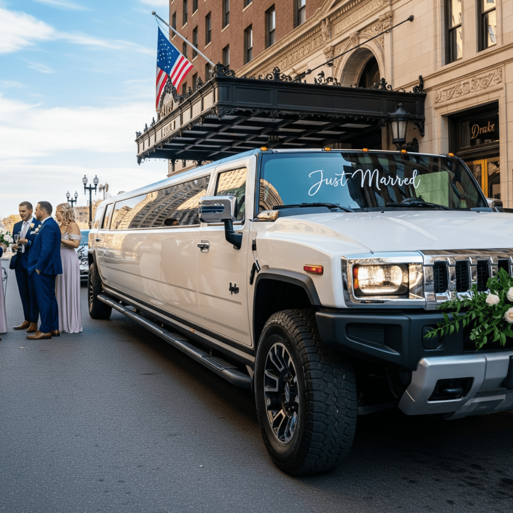 Streeterville Wedding Limo Service – White Hummer Stretch Limo