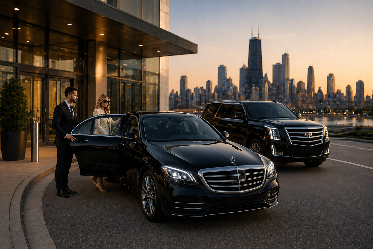Chicago chauffeur service with luxury black car transportation