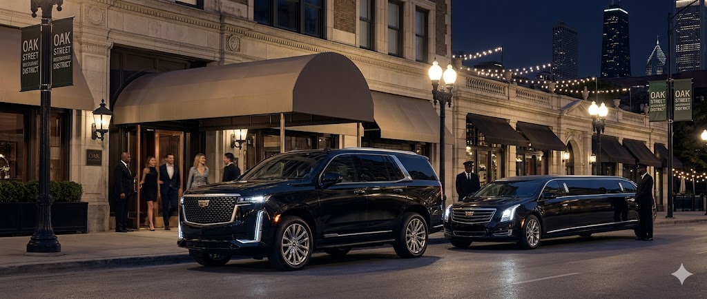 Luxury transportation service in Chicago nightlife district