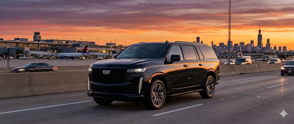 Luxury limousine transportation near Chicago airports