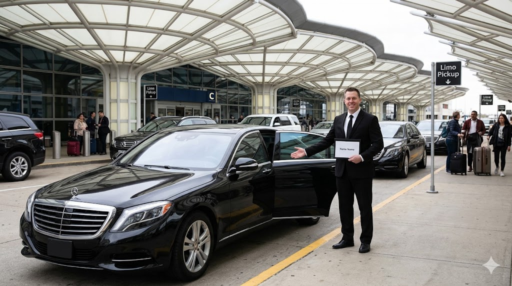 Professional chauffeur for airport limousine transportation in Chicago