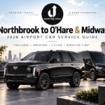 Level Up Limo Northbrook to O'Hare & Midway airport car service — Cadillac Escalade, S-Class, Sprinter, and Range Rover fleet
