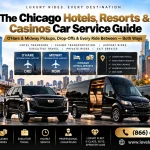 Level Up Limo Chicago hotels, resorts and casinos car service — luxury sedan, Escalade SUV, and Sprinter vans with O'Hare, Midway, and the Chicago skyline
