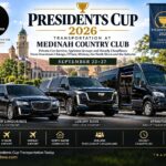 Presidents Cup 2026 transportation to Medinah Country Club by Level Up Limo: private car service, Sprinter groups and hourly chauffeurs from downtown Chicago, O'Hare, Midway, the North Shore and the suburbs, September 22–27