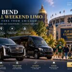 South Bend football weekend limo with Level Up Limo black SUV and Mercedes Sprinter for Notre Dame fans from Chicago